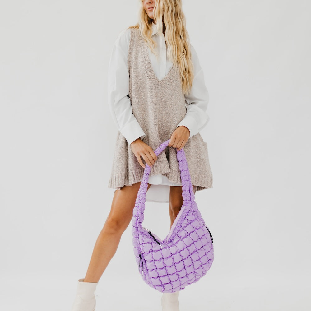 (22pcs Minimum Wholesale)Carmen Quilted Hobo Tote Bag