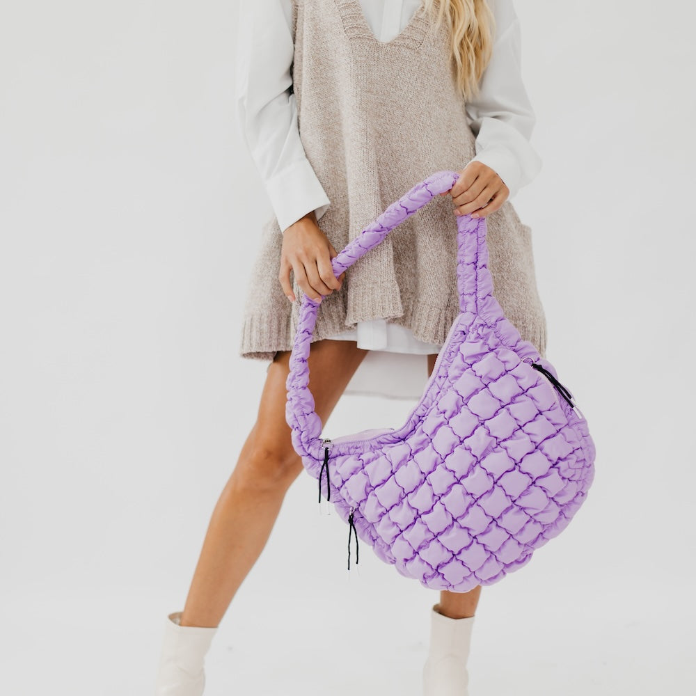 (22pcs Minimum Wholesale)Carmen Quilted Hobo Tote Bag