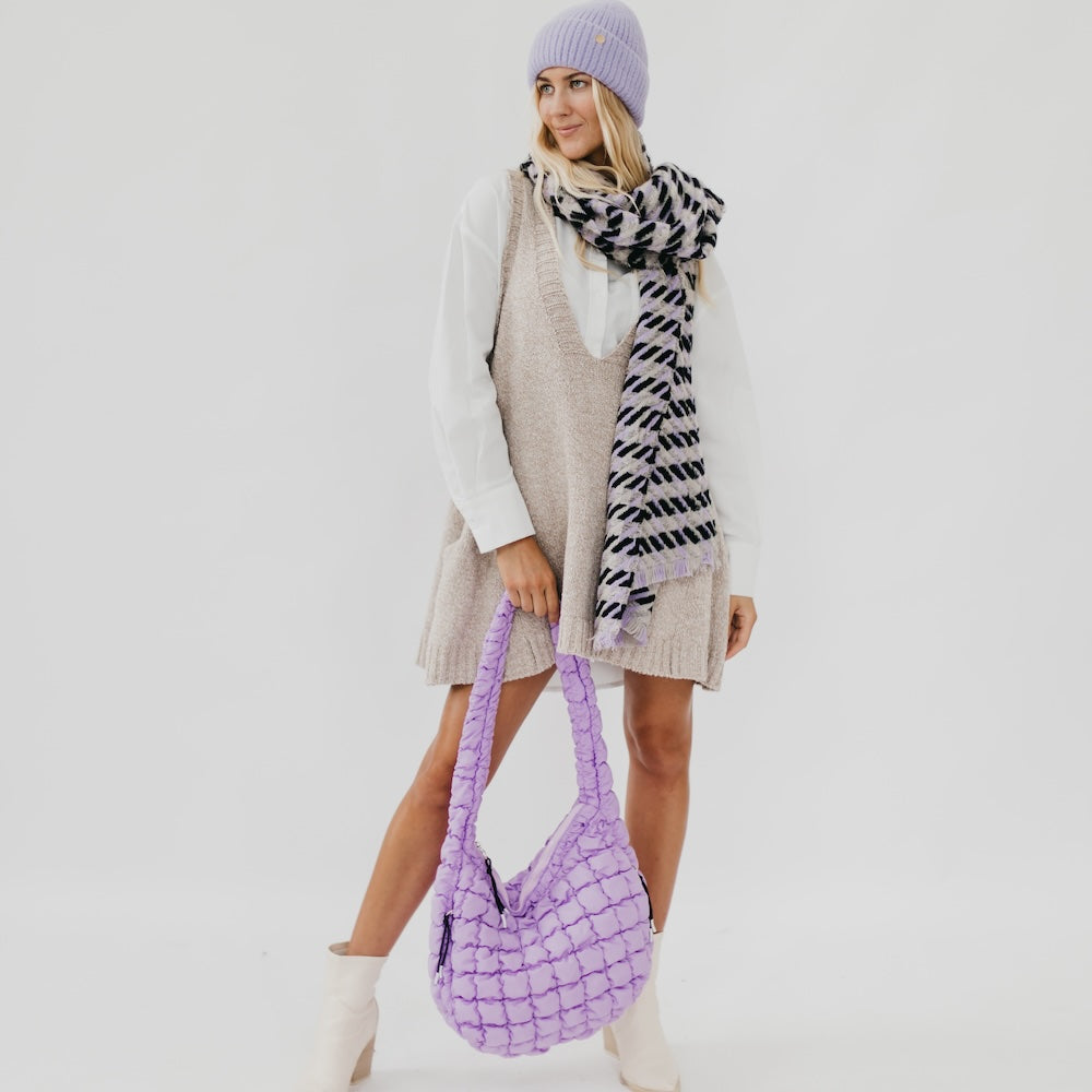 (22pcs Minimum Wholesale)Carmen Quilted Hobo Tote Bag