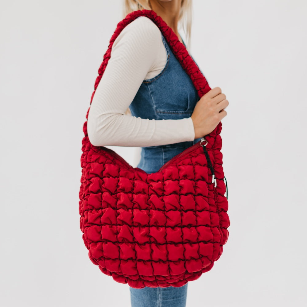 (22pcs Minimum Wholesale)Carmen Quilted Hobo Tote Bag