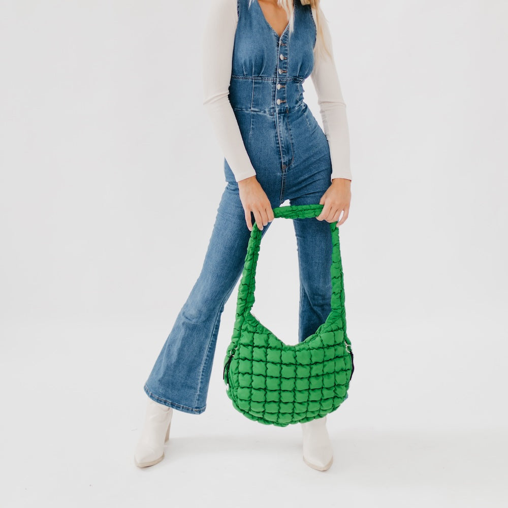 (22pcs Minimum Wholesale)Carmen Quilted Hobo Tote Bag