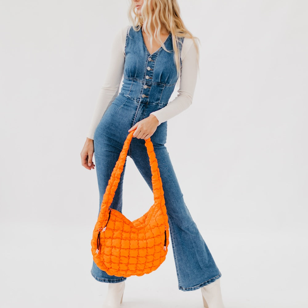 (22pcs Minimum Wholesale)Carmen Quilted Hobo Tote Bag