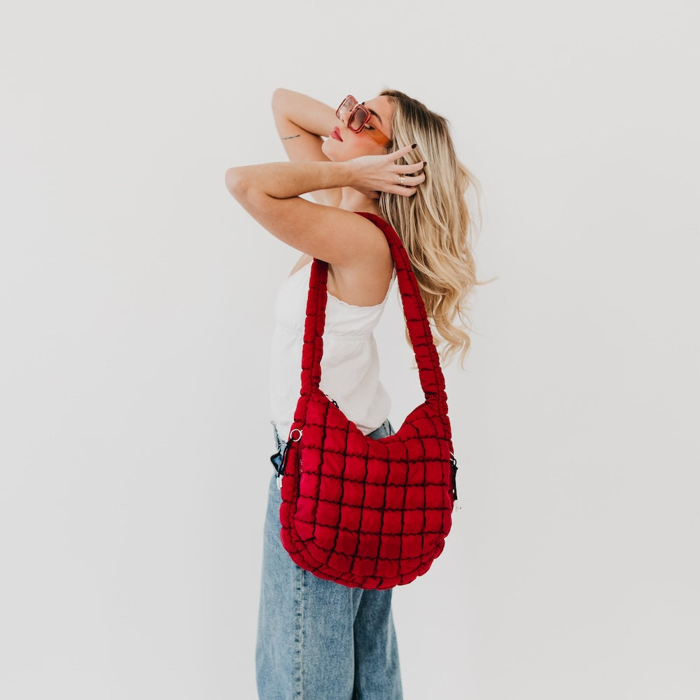 (22pcs Minimum Wholesale)Carmen Quilted Hobo Tote Bag
