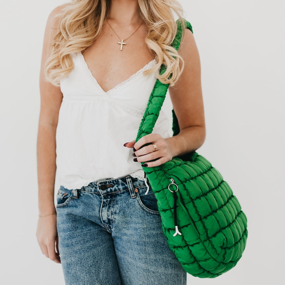 (22pcs Minimum Wholesale)Carmen Quilted Hobo Tote Bag