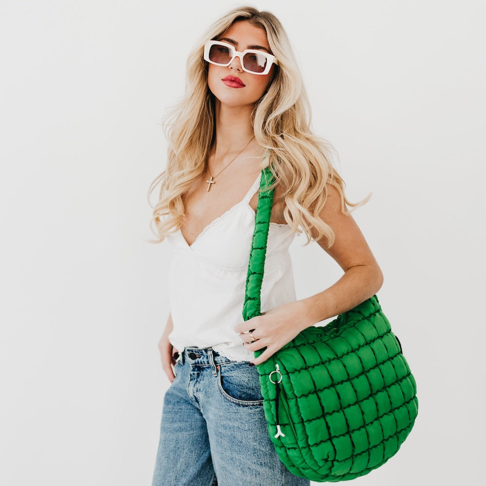 (22pcs Minimum Wholesale)Carmen Quilted Hobo Tote Bag