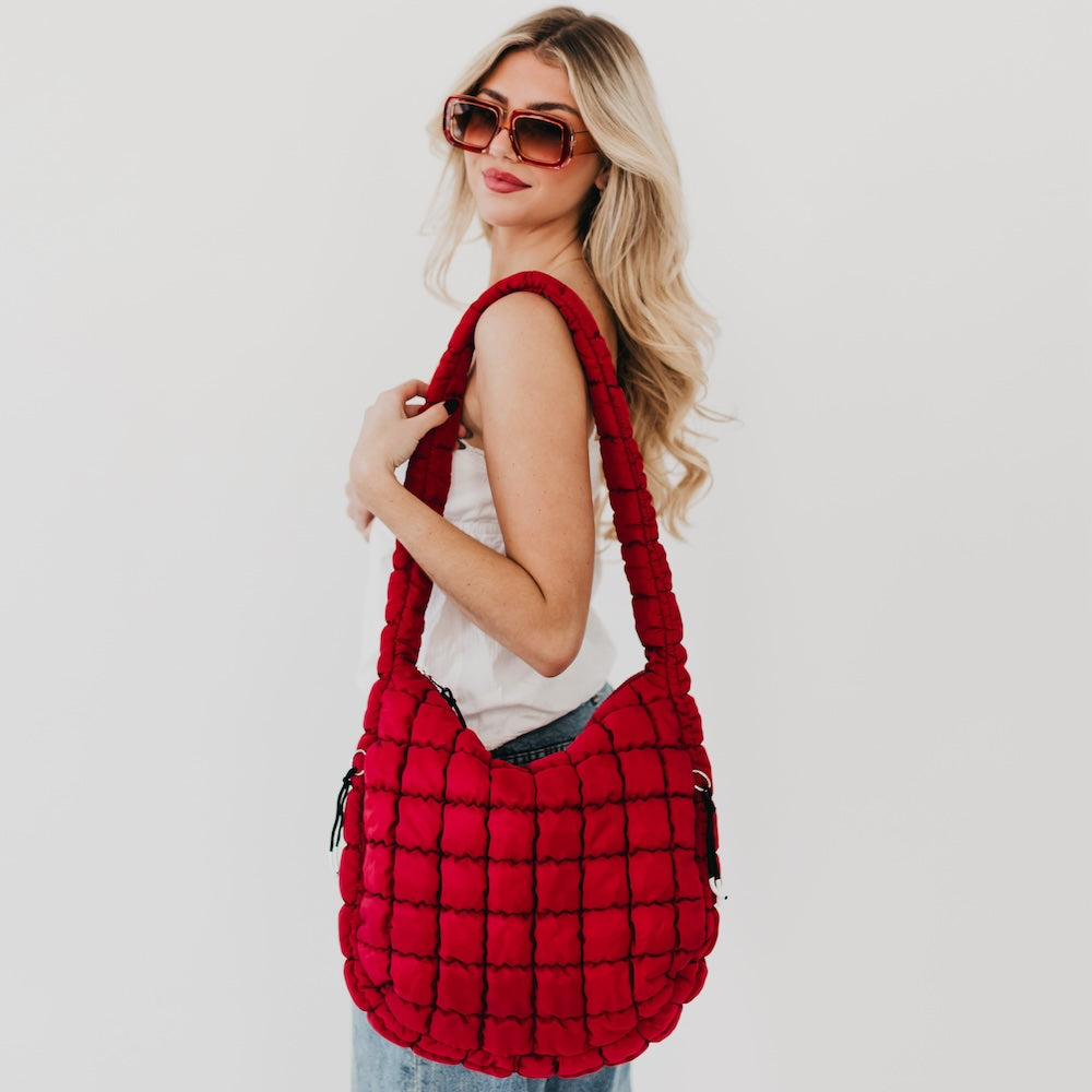 (22pcs Minimum Wholesale)Carmen Quilted Hobo Tote Bag