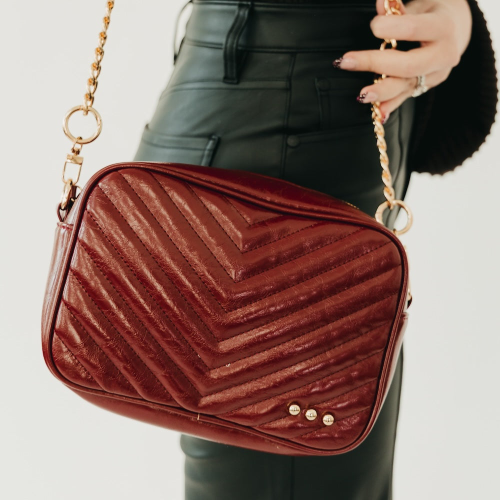 (25pcs Minimum Wholesale)Coco Quilted Camera Crossbody Bag