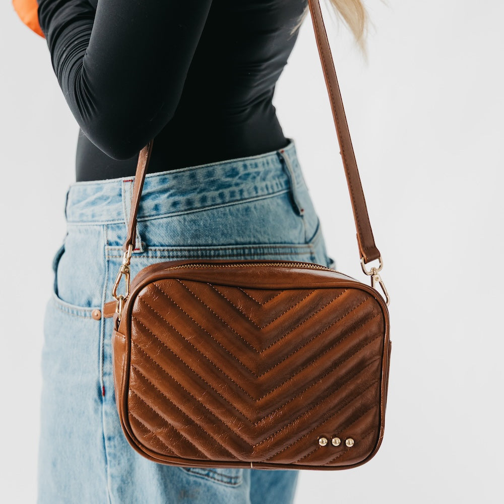 (25pcs Minimum Wholesale)Coco Quilted Camera Crossbody Bag