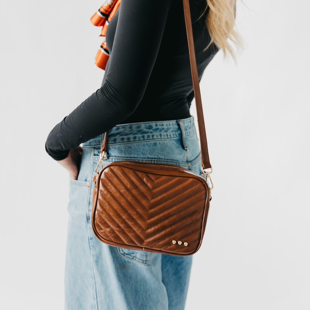(25pcs Minimum Wholesale)Coco Quilted Camera Crossbody Bag