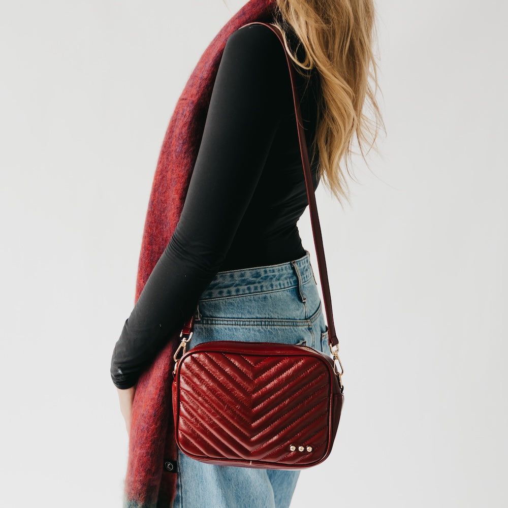 (25pcs Minimum Wholesale)Coco Quilted Camera Crossbody Bag